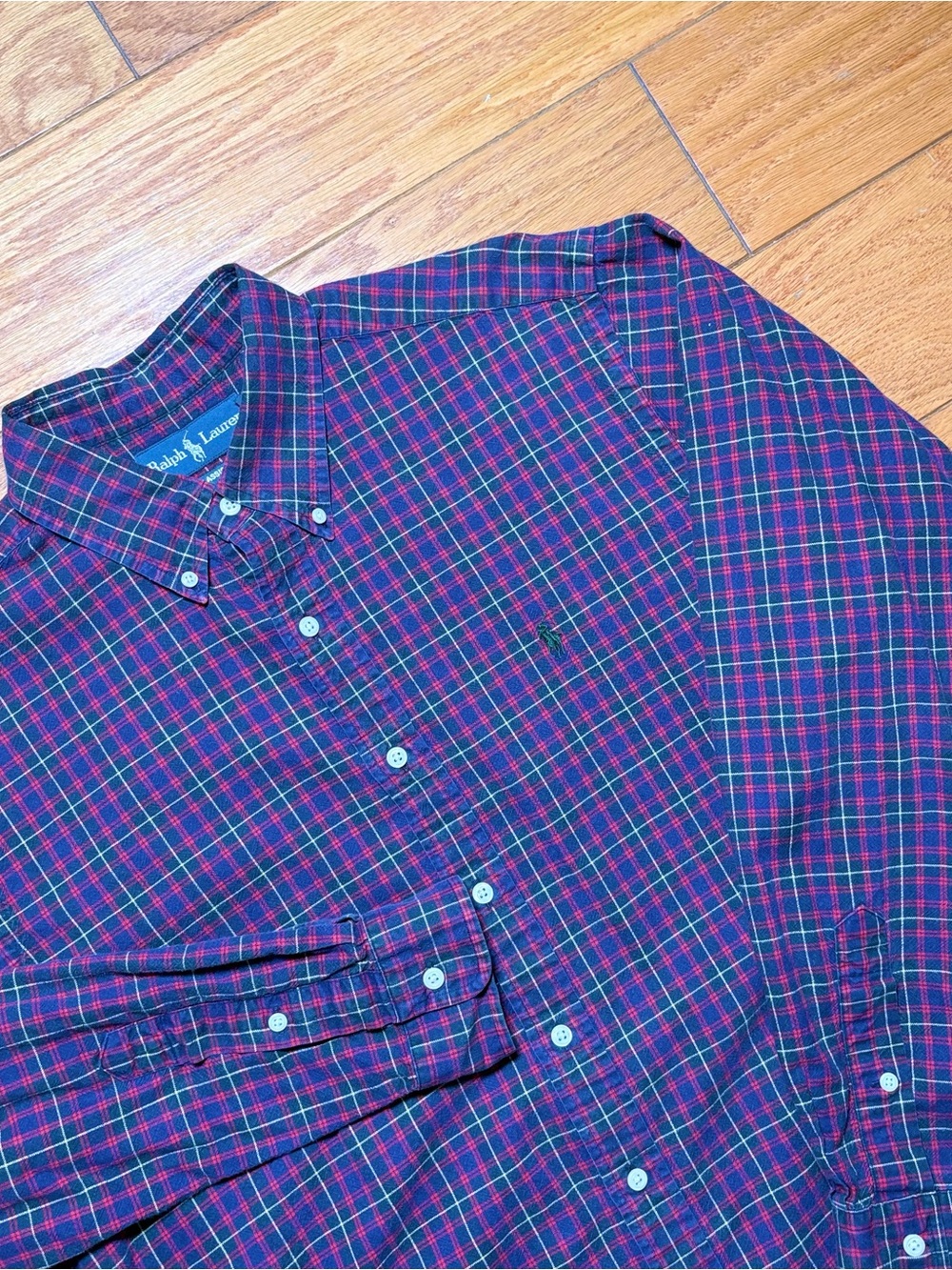 Ralph Lauren Men’s Navy & Purple Plaid Button-Down Shirt